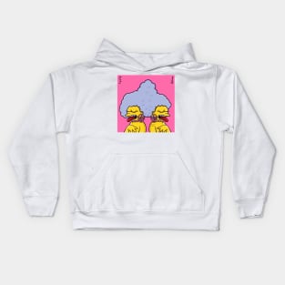 Simpsons WAP Megan thee Stallion Cardi B Patty and Selma Kids Hoodie